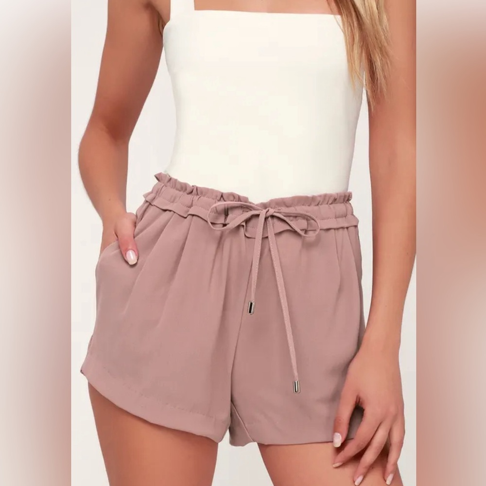 Lulu’s Jest Mauve Drawstring Shorts size Medium
